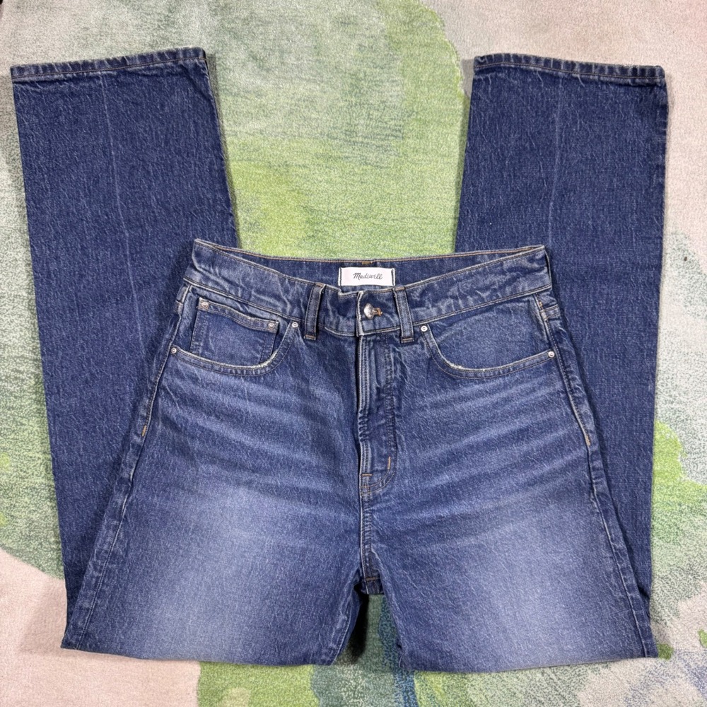 Madewell The Longline Straight Jean Medium Wash Denim Size 28 High Rise 29x31